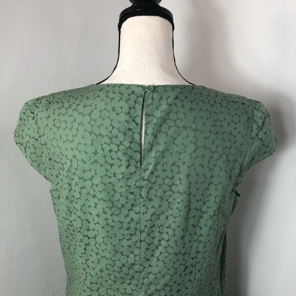 [SOLD] GAP Green Floral Peplum Hem Shift Dress M - Picture 6 of 7